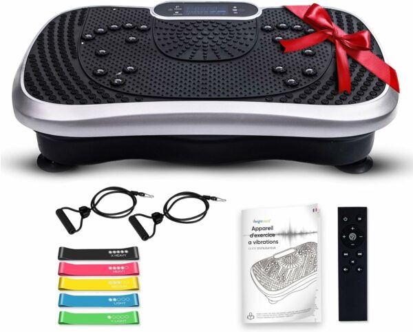 Plateforme Vibrante avec Haut-parleur Bluetooth - 99 niveaux / 5 programmes sportifs