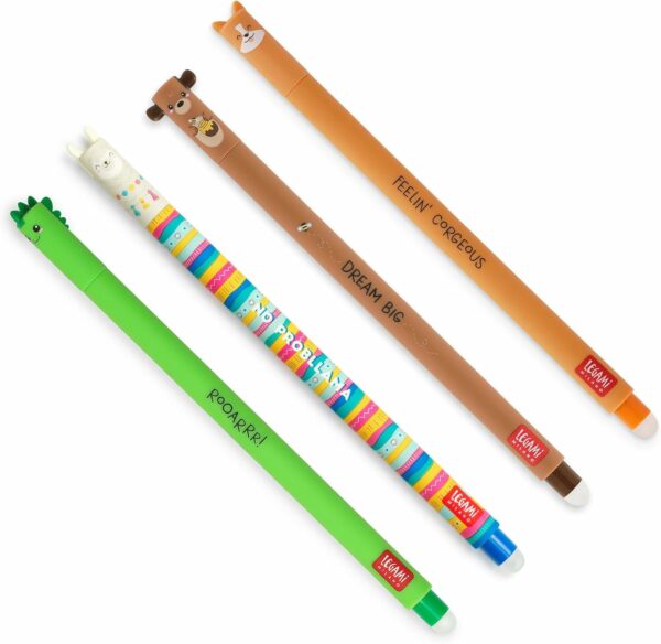 Lot de 4 stylos gel effaçables LEGAMI
